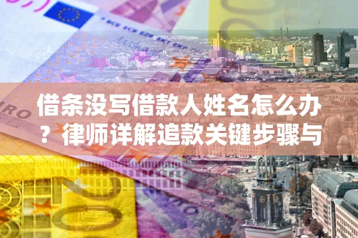 北京借条没写借款人姓名怎么办？律师详解追款关键步骤与证据链构建